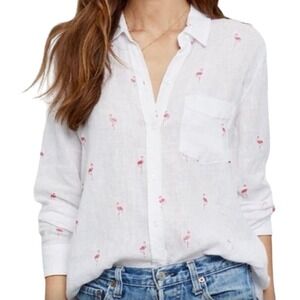 RAILS Charli Hot Pink Flamingo Women’s Long Sleeve Button Down Shirt - Sz XS